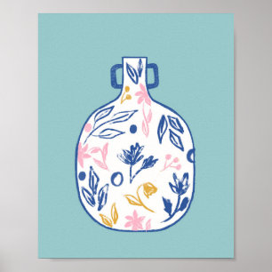 Boho Bloemenvase Illustratie Print – Modern Minima