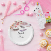 Boho bloemenveren papieren bordje (Feest)