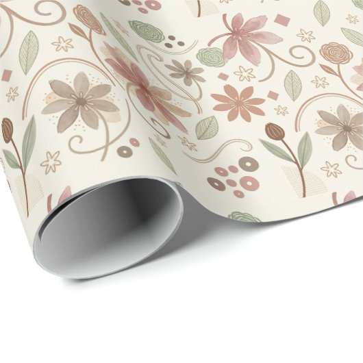 Boho bloemenverpakkings papier (Rol Hoek)