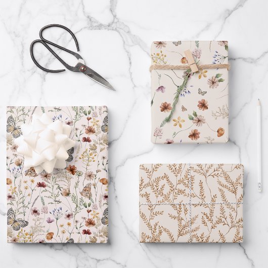 Boho bloemenverpakkings papier inpakpapier vel