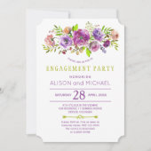 Boho bloemenvoorjaarsverlovingsfeest kaart (Voorkant)
