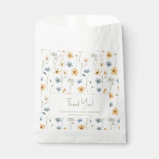 Boho bloemenwilde bloem baby shower dank u bedankzakje (Voorkant)