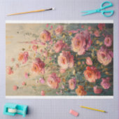 Boho bloemenzalmroze Florabunda rozenveld Tissuepapier (Craft)