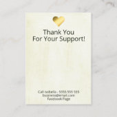 Boho Bloemgewei op Beige Verf Oorbel Display Visitekaartje (Achterkant)