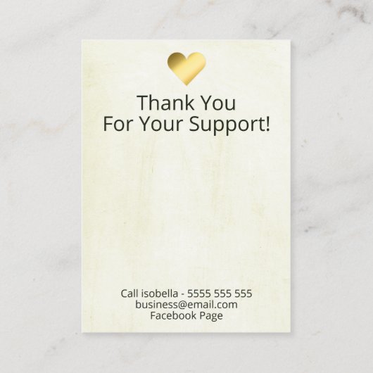 Boho Bloemgewei op Beige Verf Oorbel Display Visitekaartje (Achterkant)