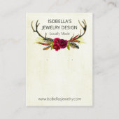 Boho Bloemgewei op Beige Verf Oorbel Display Visitekaartje (Voorkant)