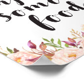 Boho bloemig Geniet van voedsel Bord Poster (Hoek)