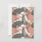 Boho Bloemig Groen & Roze Bruiloft Dank Je Bedankkaart (Achterkant)