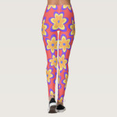 Boho Bloemig Kleurrijk Patroon Leggings (Achterkant)