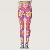 Boho Bloemig Kleurrijk Patroon Leggings (Voorkant)