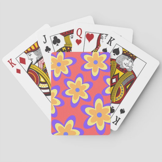 Boho Bloemig Kleurrijk Patroon Pokerkaarten (Achterkant)