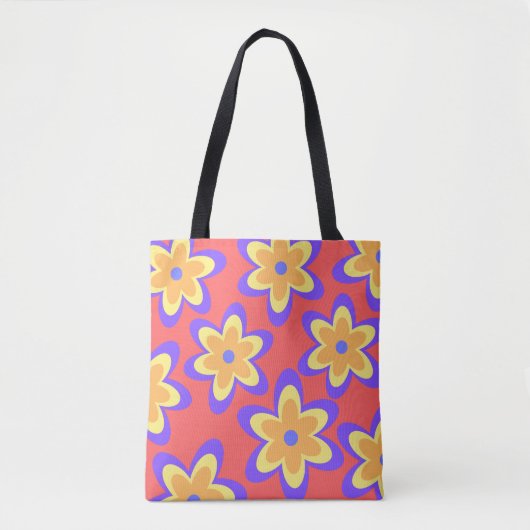 Boho bloemig kleurrijk patroon tote bag (Voorkant)