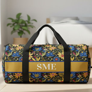 Boho bloemig monogram cadeau voor haar plunjezak