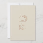 Boho Bloemig Rustisch Monogram Islamitisch Huwelij Kaart (Achterkant)
