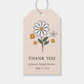 Boho Bloemige Aardetinten Botanische Bruidsdouche Cadeaulabel (Voorkant)