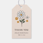 Boho Bloemige Aardetinten Botanische Bruidsdouche Cadeaulabel (Achterkant)