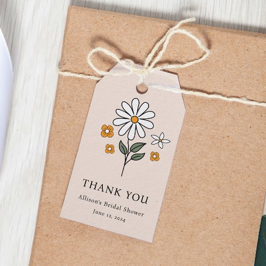 Boho Bloemige Aardetinten Botanische Bruidsdouche Cadeaulabel