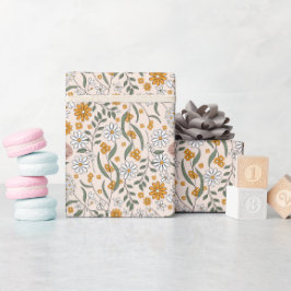 Boho bloemige aardetinten botanische bruidsdouche  cadeaupapier