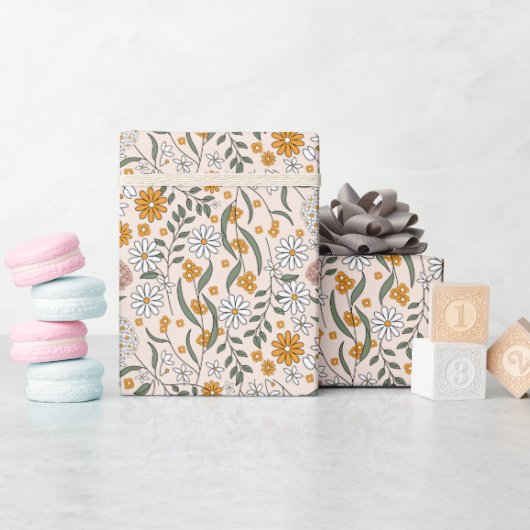 Boho bloemige aardetinten botanische bruidsdouche  cadeaupapier (Baby Shower)