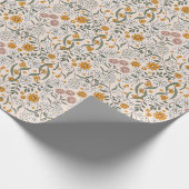 Boho bloemige aardetinten botanische bruidsdouche  cadeaupapier (Hoek)