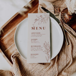 Boho Bloemige Aardse Beige Menu