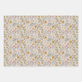 Boho Bloemige Aardtinten Botanische Bruidsdouche  Inpakpapier Vel (Voorkant)