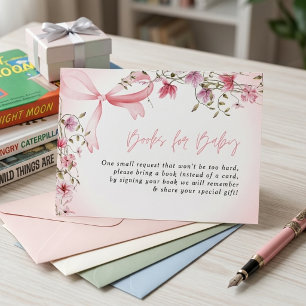Boho bloemige baby in bloei baby shower informatiekaartje