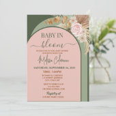 Boho Bloemige Baby in Bloei Babyshower Kaart (Staand voorkant)