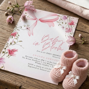 Boho Bloemige Baby in Bloom Baby Shower Kaart