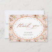 Boho Bloemige Baby Shower Bedankkaart (Voorkant)