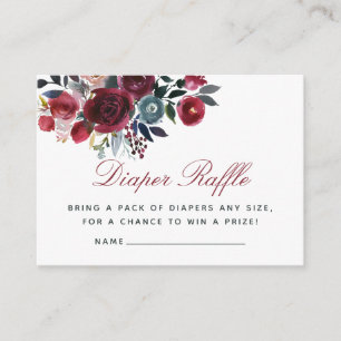 Boho bloemige Baby Shower Luier Raffle Informatiekaartje