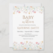 Boho bloemige baby shower meisje uitnodiging (Voorkant)