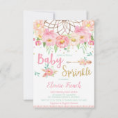 Boho Bloemige Baby Shower Strooifeest Droomvanger Kaart (Voorkant)