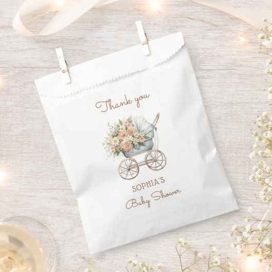 Boho bloemige babykoets babyshower bedankzakje (Geknipt)