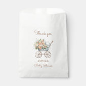 Boho bloemige babykoets babyshower bedankzakje (Voorkant)