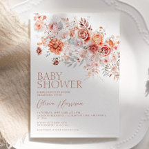 Boho bloemige babyshower uitnodiging