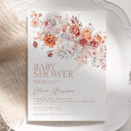 Boho bloemige babyshower uitnodiging