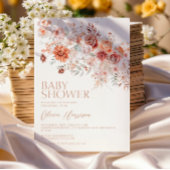 Boho bloemige babyshower uitnodiging