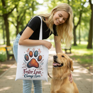 Boho Bloemige Beschermengel Hond Voorstander Kerst Tote Bag