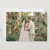Boho bloemige bewaar de datum foto landkaart (Achterkant)