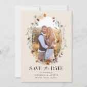 Boho Bloemige Bewaar De Datum Save The Date (Voorkant)