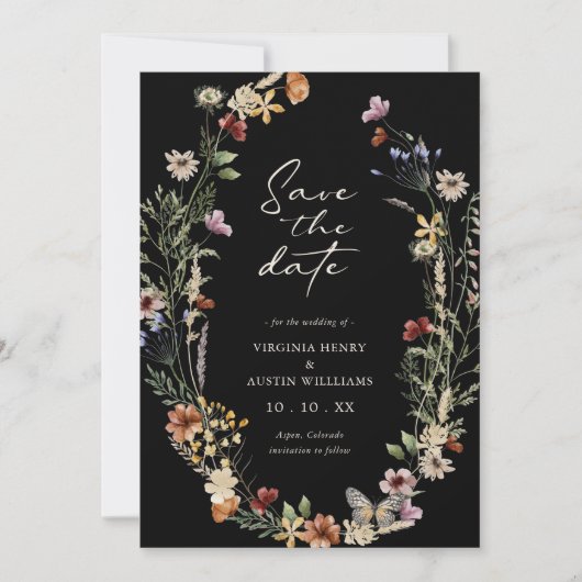Boho Bloemige Bewaar De Datum Save The Date (Voorkant)