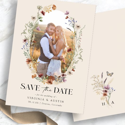 Boho Bloemige Bewaar De Datum Save The Date