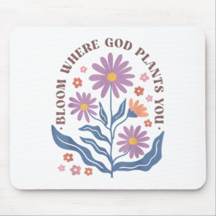 Boho Bloemige Bloei Waar God Je Plant Schattige Mo Muismat
