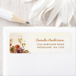 Boho bloemige bruidsbruiloft etiket