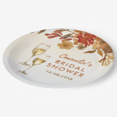 Boho bloemige bruidsbruiloft papieren bordje (Gekanteld)