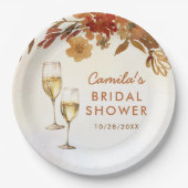 Boho bloemige bruidsbruiloft papieren bordje (Voorkant)