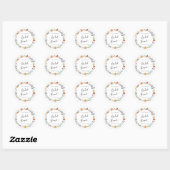 Boho bloemige bruidsbruiloft ronde sticker (Vel)