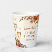 Boho bloemige bruidsdouche papieren bekers (Voorkant)