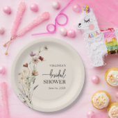 Boho Bloemige Bruidsdouche Papieren Bord (Feest)